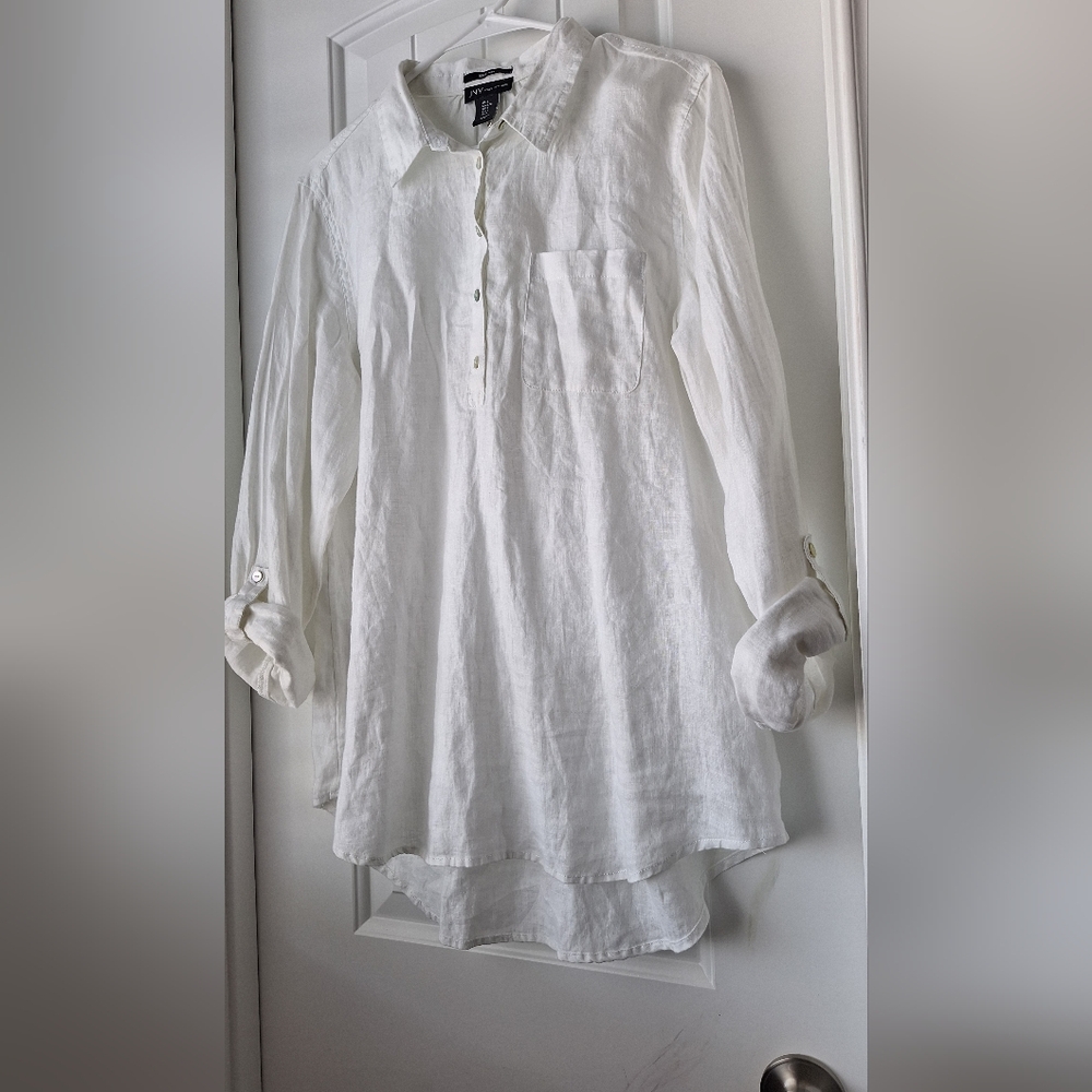 White Linen Men's Shirt